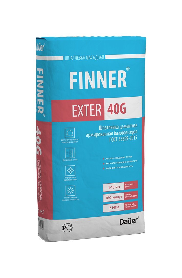 Шпатлевка цементная  «FINNER® EXTER 40G»